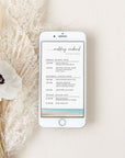 Beach Wedding Itinerary Template Digital Card