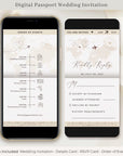 SOFIA Digital Boarding Pass Save the Date & Passport Wedding Invitation Bundle