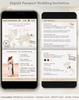 SOFIA Digital Boarding Pass Save the Date & Passport Wedding Invitation Bundle