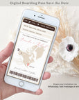 SOFIA Digital Boarding Pass Save the Date & Passport Wedding Invitation Bundle