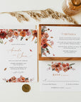 SCARLETT Boho Style Wedding Invitation Set Template