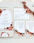 SCARLETT Boho Wedding Invitations with Rsvp Template