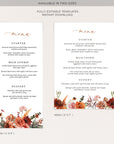 SCARLETT Boho Wedding Menu Cards