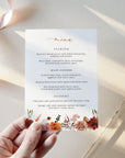 SCARLETT Boho Wedding Menu Cards
