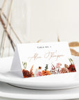SCARLETT Boho Place Cards Template for Wedding