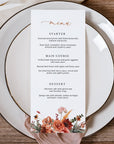 SCARLETT Boho Wedding Menu Cards