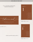 SIENNA Terracotta Seating Chart Cards Wedding Template