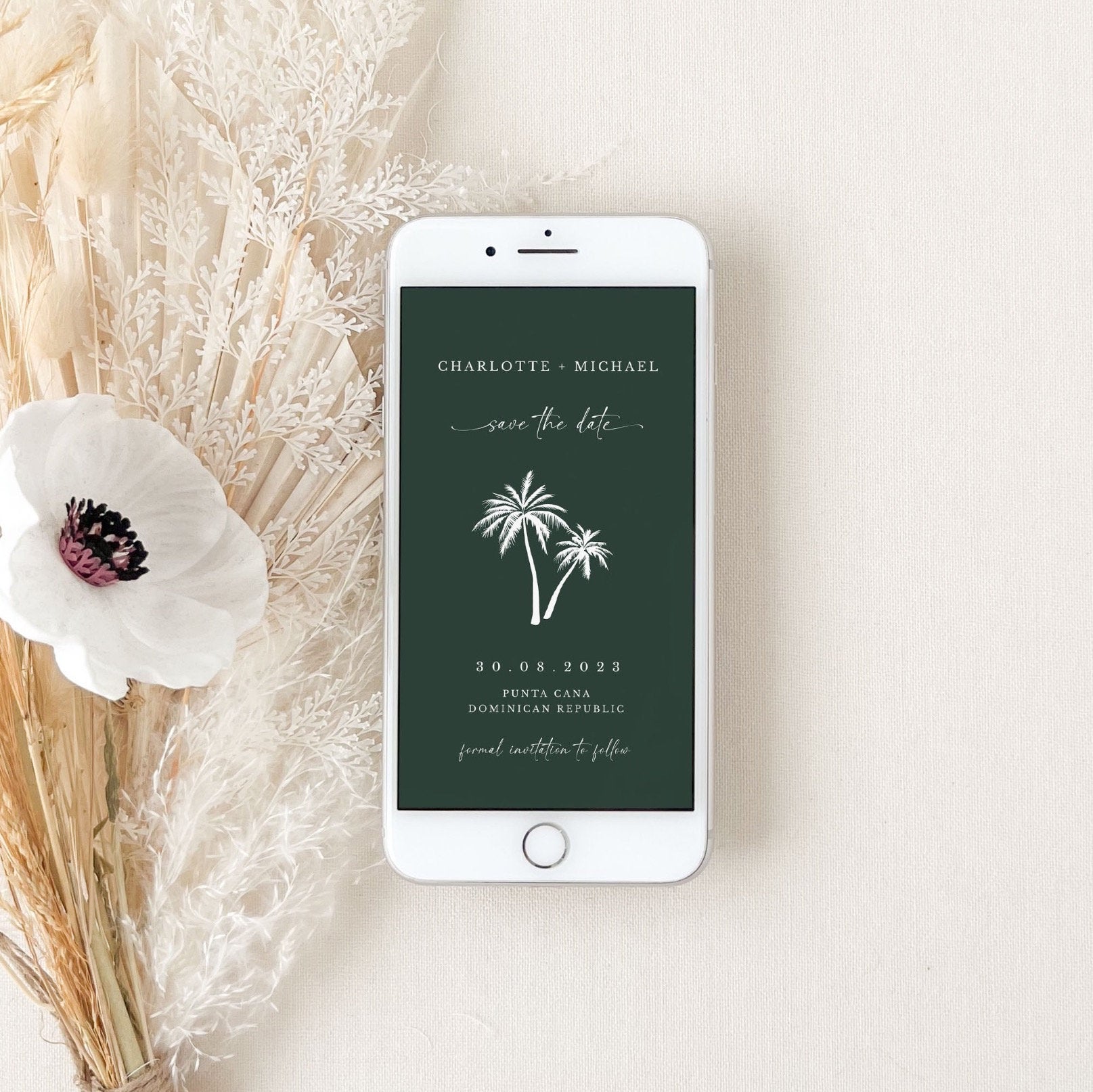 Palm Tree Save the Date Electronic Card