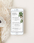 Tropical Wedding Itinerary Template Digital Card
