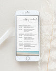 Beach Wedding Itinerary Template Digital Card