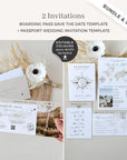 SOFIA Passport Wedding Invitation & Boarding Pass Save the Date Template Bundle