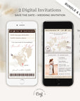 SOFIA Digital Boarding Pass Save the Date & Passport Wedding Invitation Bundle