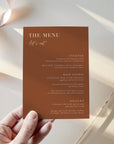 SIENNA Terracotta Wedding Menu Template