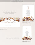 MARIGOLD Fall Seating Chart Cards Template