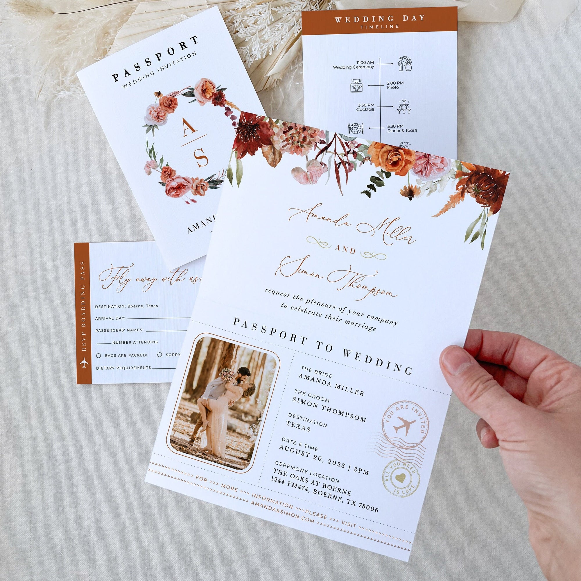SCARLETT Passport Wedding Invitation Template