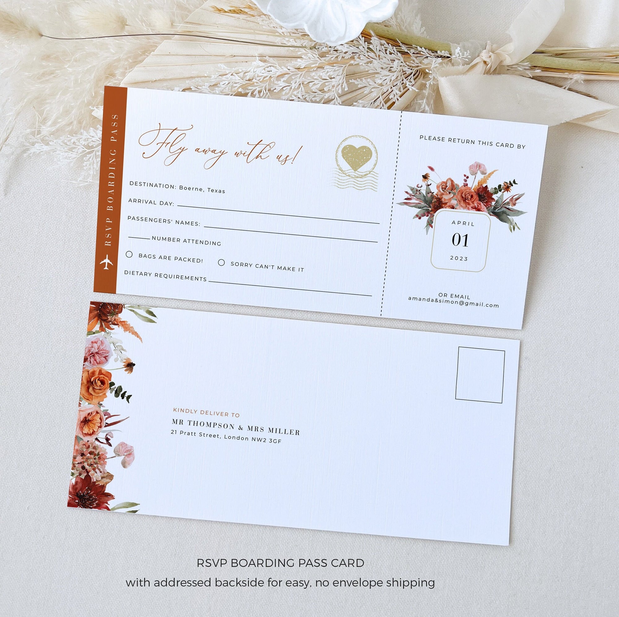 SCARLETT Passport Wedding Invitation Template