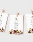 MARIGOLD Fall Seating Chart Cards Template