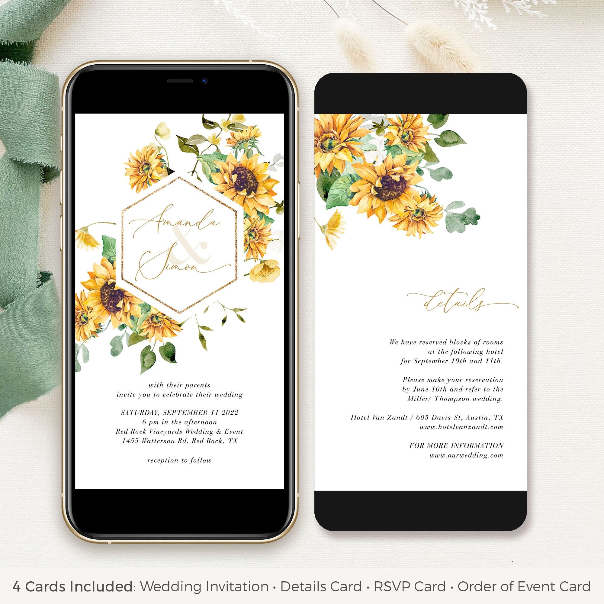 MARISOL Rustic Electronic Wedding Invitation and Rsvp