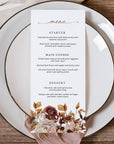 MARIGOLD Fall Wedding Menu Cards Diy