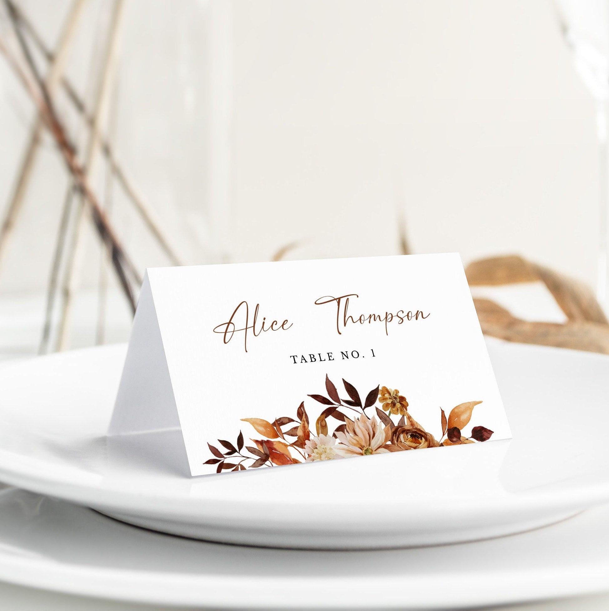 MARIGOLD Fall Wedding Place Cards Printable