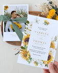 MARISOL Sunflower Wedding Invitations Rustic Template