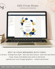 IVY Wedding Invitation Template Roses and Sunflowers
