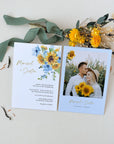 IVY Printable Rustic Wedding Invitations with Sunflowers