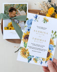 IVY Printable Wedding Invitations Roses and Sunflowers