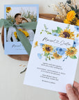 IVY Light Blue and Yellow Wedding Invitation Template