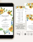 IVY Dusty Blue and Yellow Wedding Invites Digital