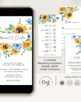IVY Sunflower and Roses Wedding Invitation Electronic
