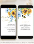 IVY Sunflower Themed Wedding Invitation Digital Card