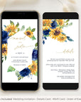 IVY Rustic Sunflowers Wedding Invitation Electronic