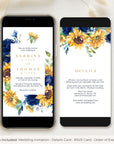 IVY Navy and Yellow Wedding Invitation Electronic