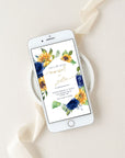 IVY Digital Sunflowers Save the Date Blue and Yellow
