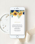 IVY Navy and Yellow Wedding Invitation Electronic