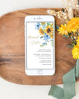 IVY Sunflower Themed Wedding Invitation Digital Card