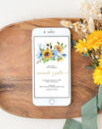 IVY Electronic Wedding Invitation Roses and Sunflowers