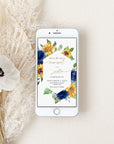 IVY Digital Sunflowers Save the Date Blue and Yellow