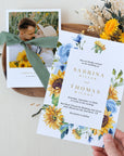 IVY Dusty Blue and Yellow Wedding Invites Set Template