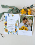 IVY Dusty Blue and Yellow Wedding Invites Set Template