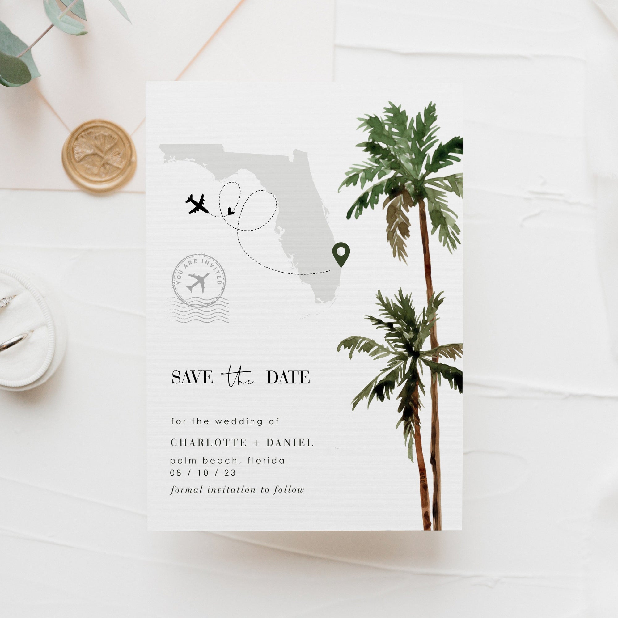 KONA Palm Tree Save the Date Template