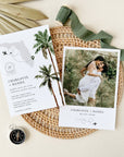 KONA Palm Tree Wedding Invitation Template with Photo