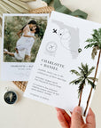 KONA Palm Tree Wedding Invitation Template with Photo