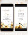 MARISOL Electronic Wedding Invitations with Sunflowers and Roses
