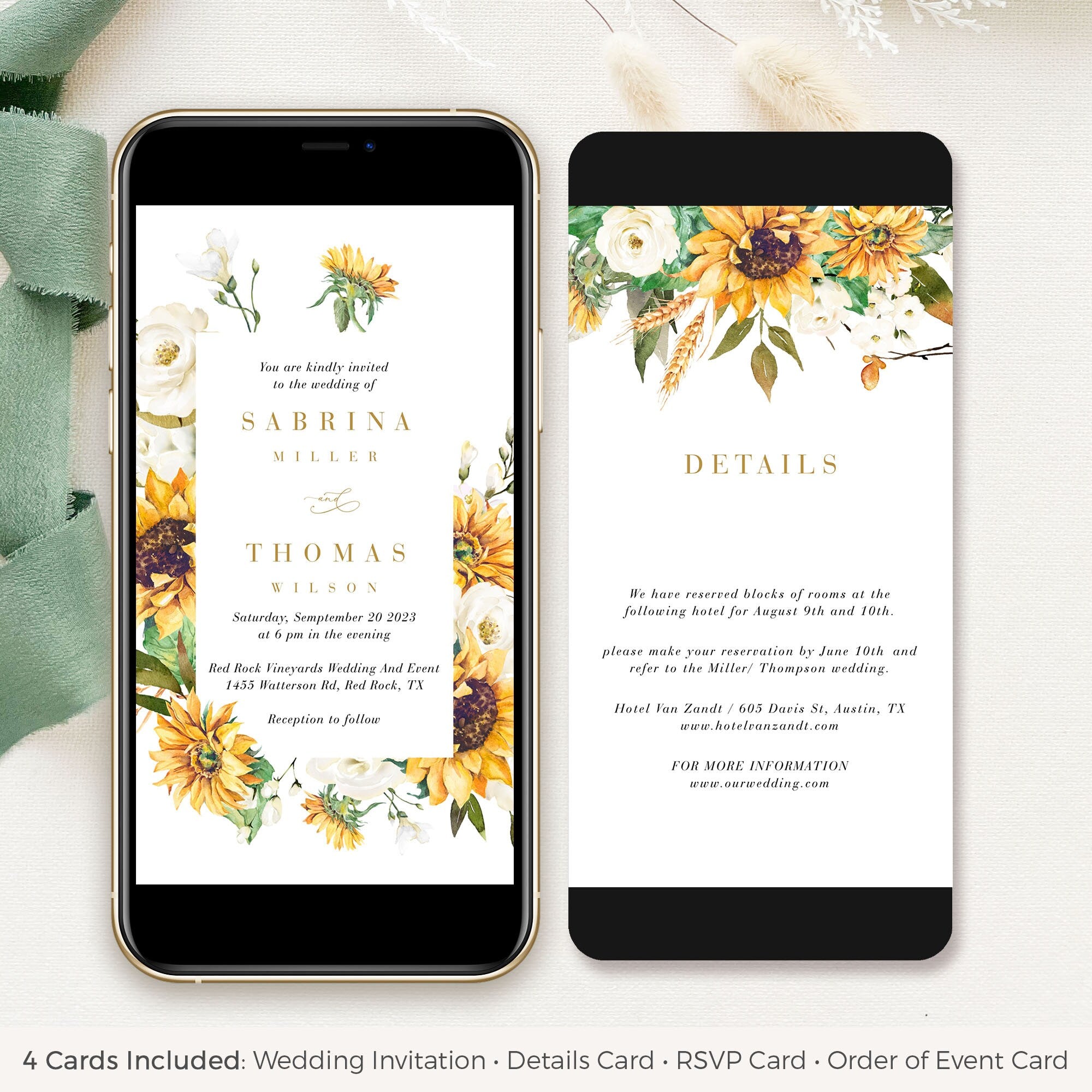 MARISOL Rustic Wedding Invitation Digital Template