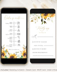 MARISOL Electronic Wedding Invitations with Sunflowers and Roses