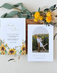MARISOL Rustic Sunflower Wedding Invitation Suite Template