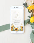 MARISOL Electronic Wedding Invitations with Sunflowers and Roses