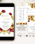 RUBY Digital Wedding Invitations Red Roses and Sunflowers